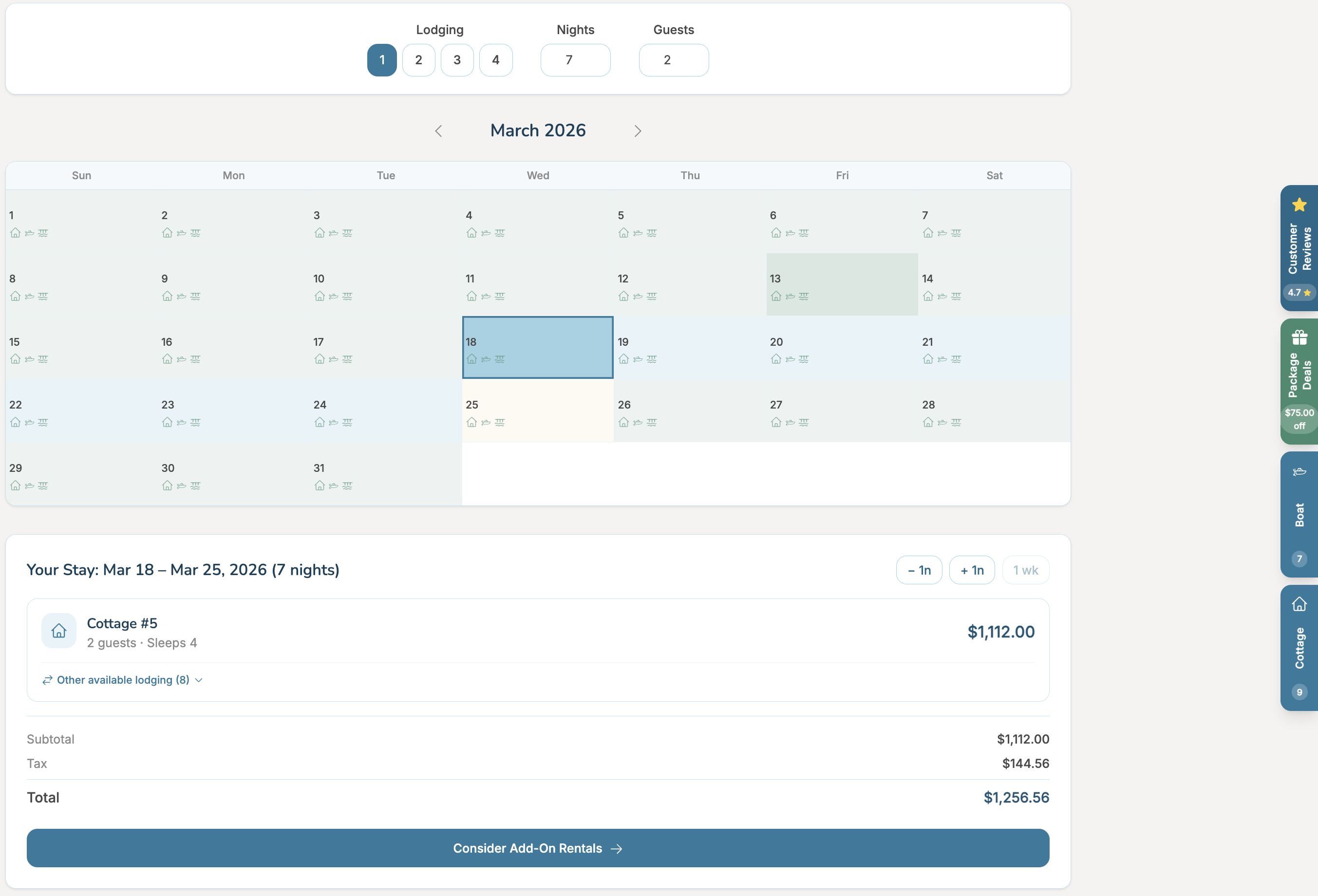 Guest Booking Calendar