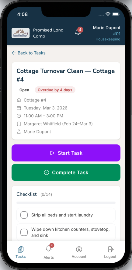 Staff Task Detail (Mobile)